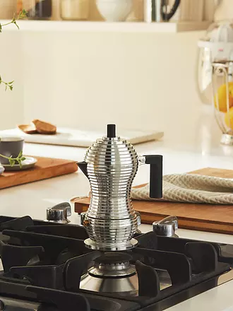 ALESSI | Espressomaschine PULCINA 3 Tassen Aluminium / Schwarz | 